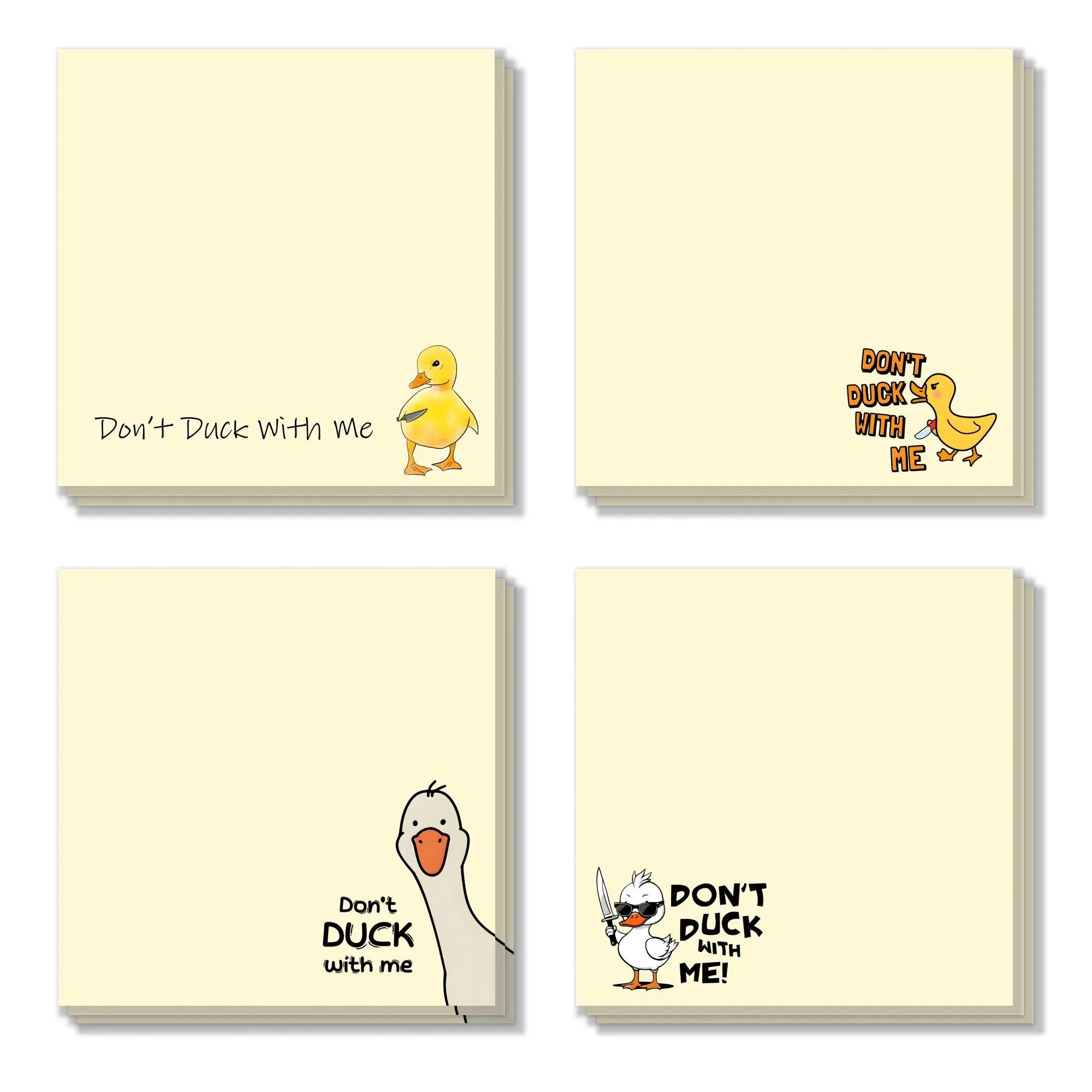 Don’t Duck With Me! Funny Anti-Anxiety Sticky Notes (4-Pack)