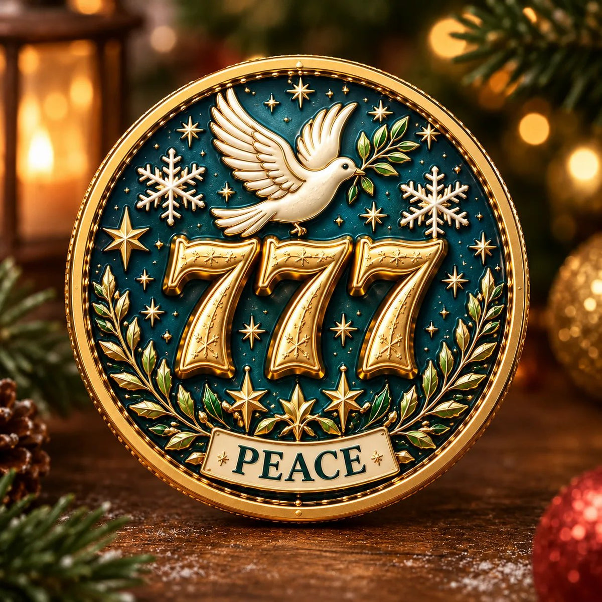 Lucky 777 Christmas Blessing Coin — Holiday Collectible Keepsake  - image 6