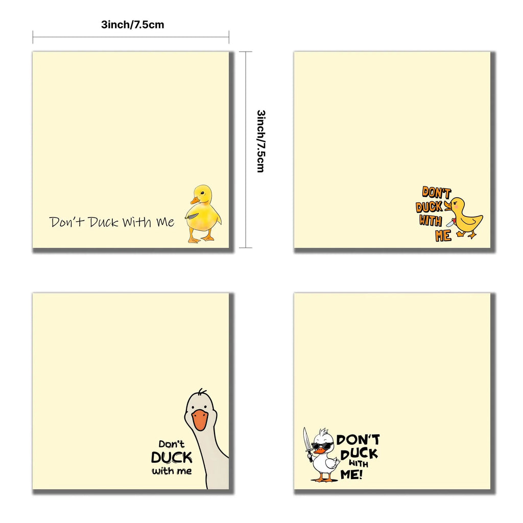 Don’t Duck With Me! Funny Anti-Anxiety Sticky Notes (4-Pack)
