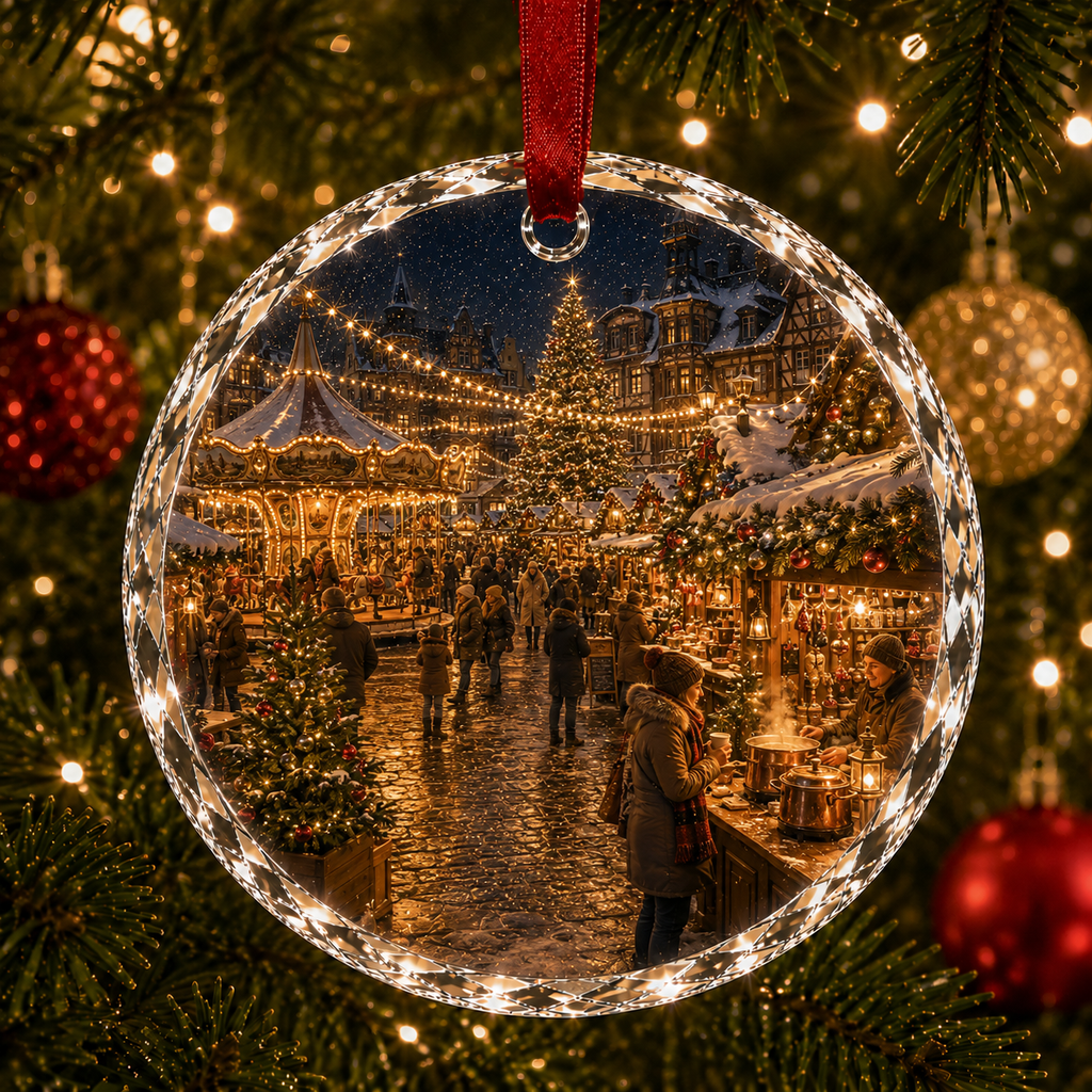 Christmas Landscape Scene Ornament – Festive Holiday Hanging Decoration