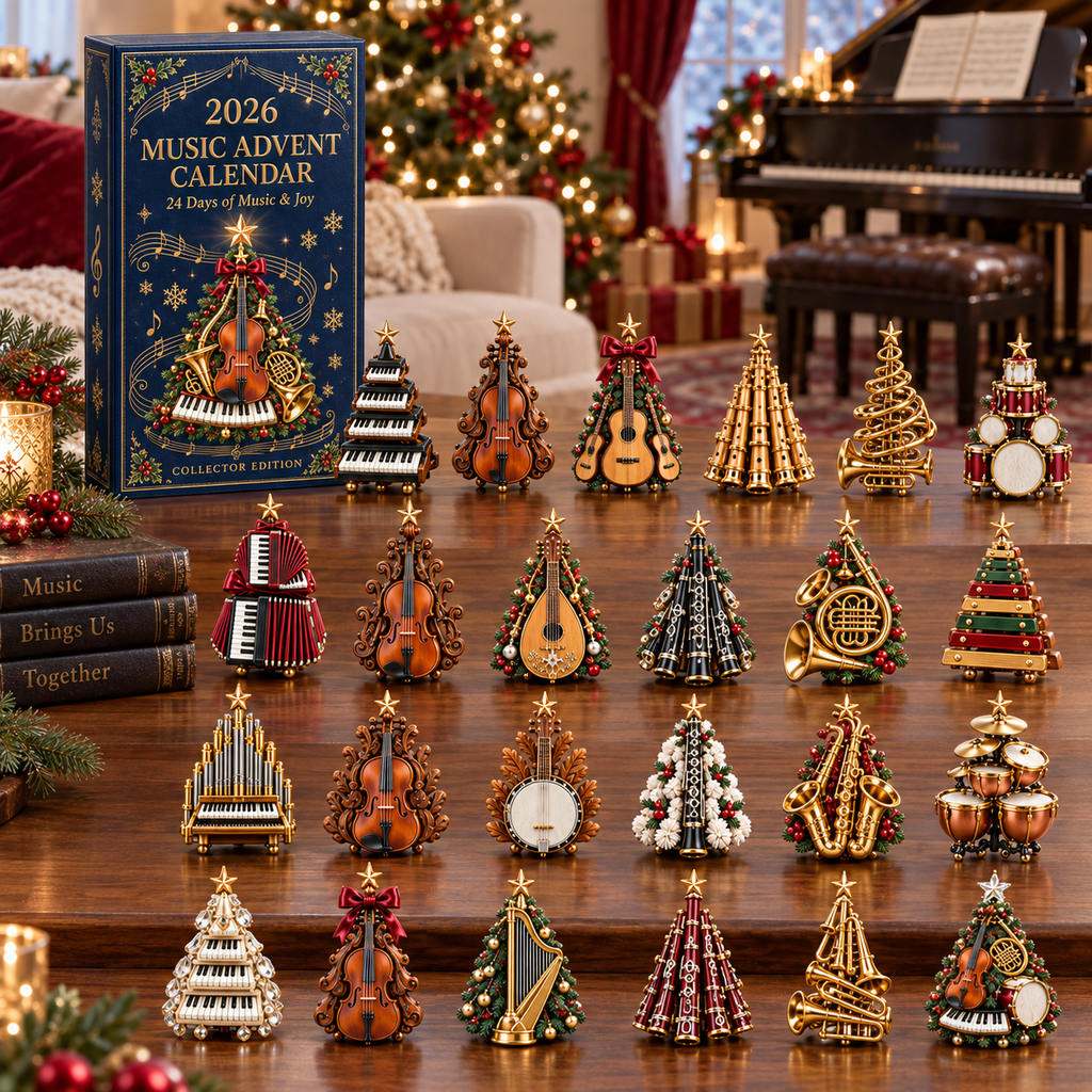 2026 Music Lovers’ Advent Calendar – 24 Unique Musical Instrument Christmas Tree Miniatures