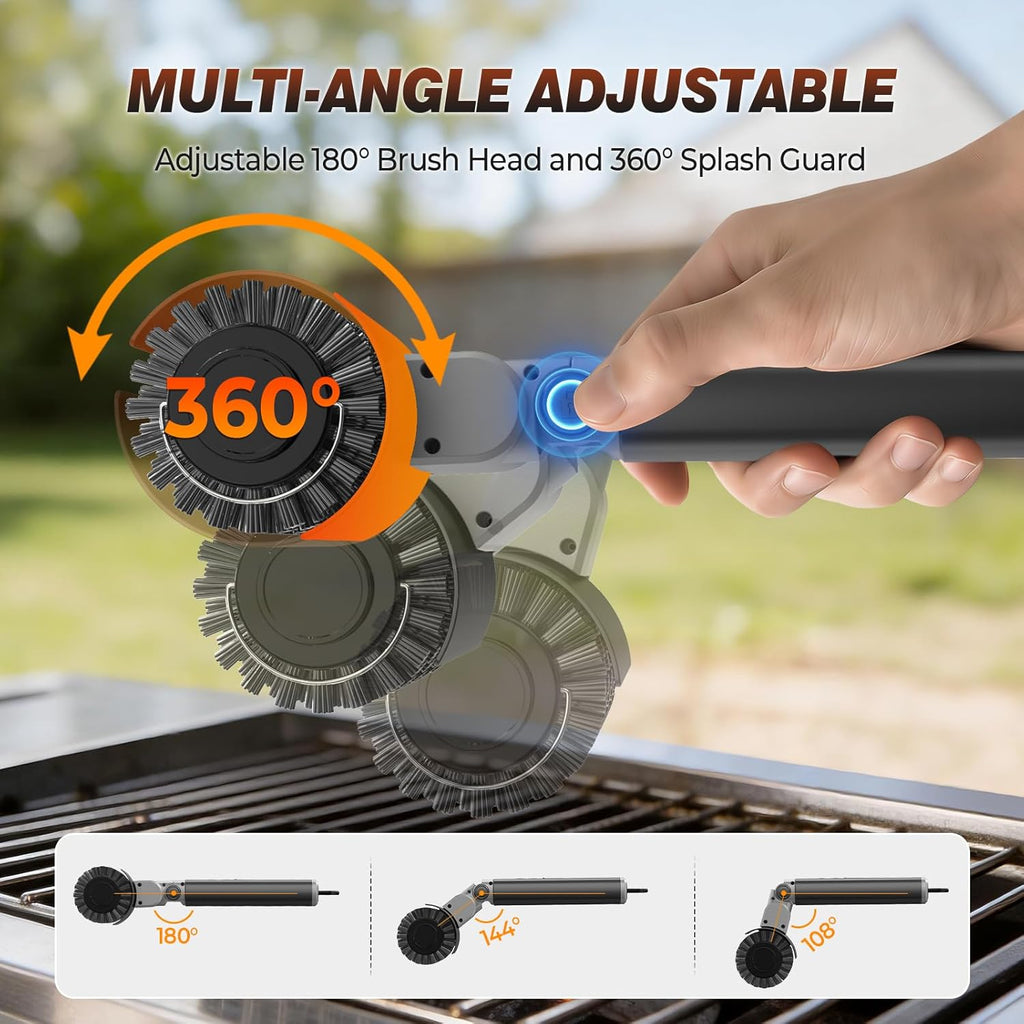 3-Speed Cordless Electric Grill Brush