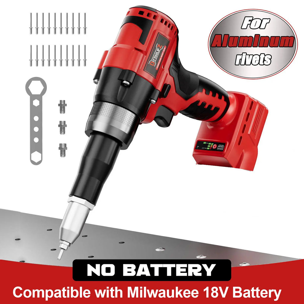 Cordless Electric Pop Rivet Gun Compatible with Milwaukee/Makita/Dewalt Battery
