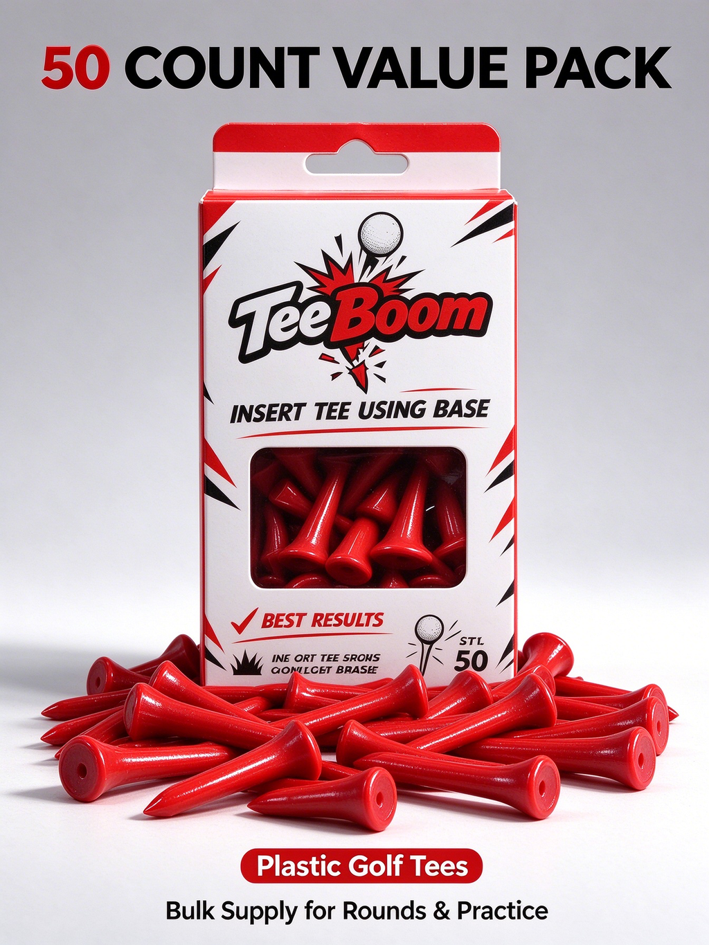 dhtExploding Golf Tees – 1.75" Reaction Tees with Snap & Smoke Effect