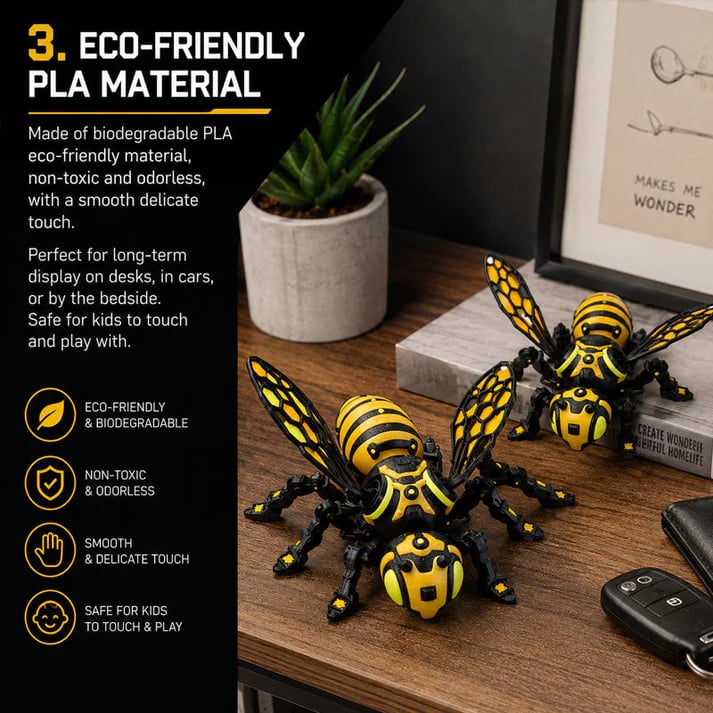 Cyber Mechanical Bee Figurine