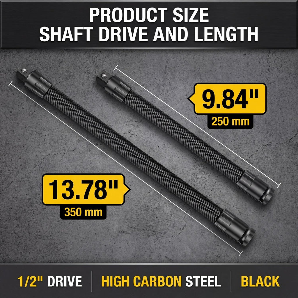 1/2" Drive Flexible Socket Extension Bar & Universal Joint Set