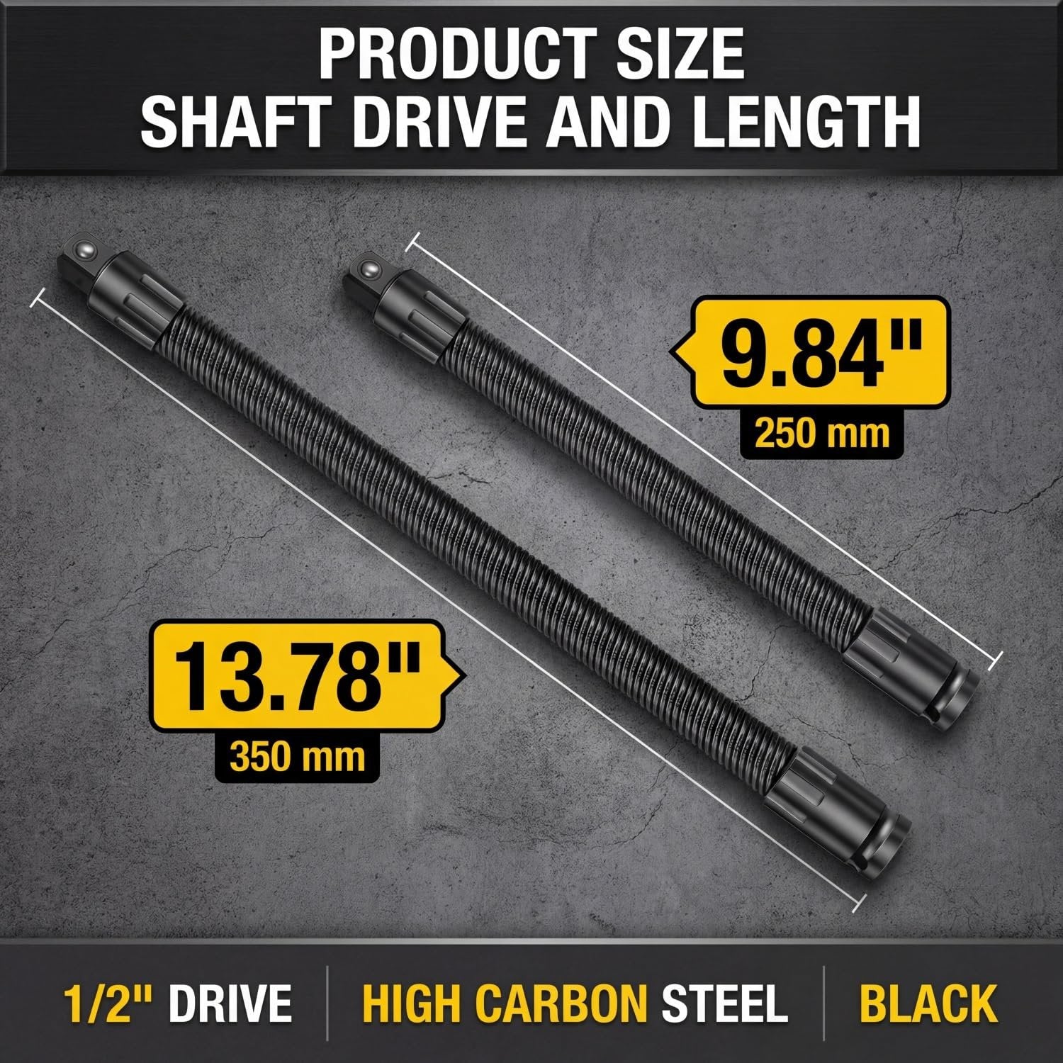 1/2" Drive Flexible Socket Extension Bar & Universal Joint Set
