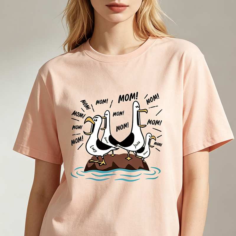 Seagull Mom Mom Mom - Personalized Shirt - Funny Mother's Day Gift For Mom