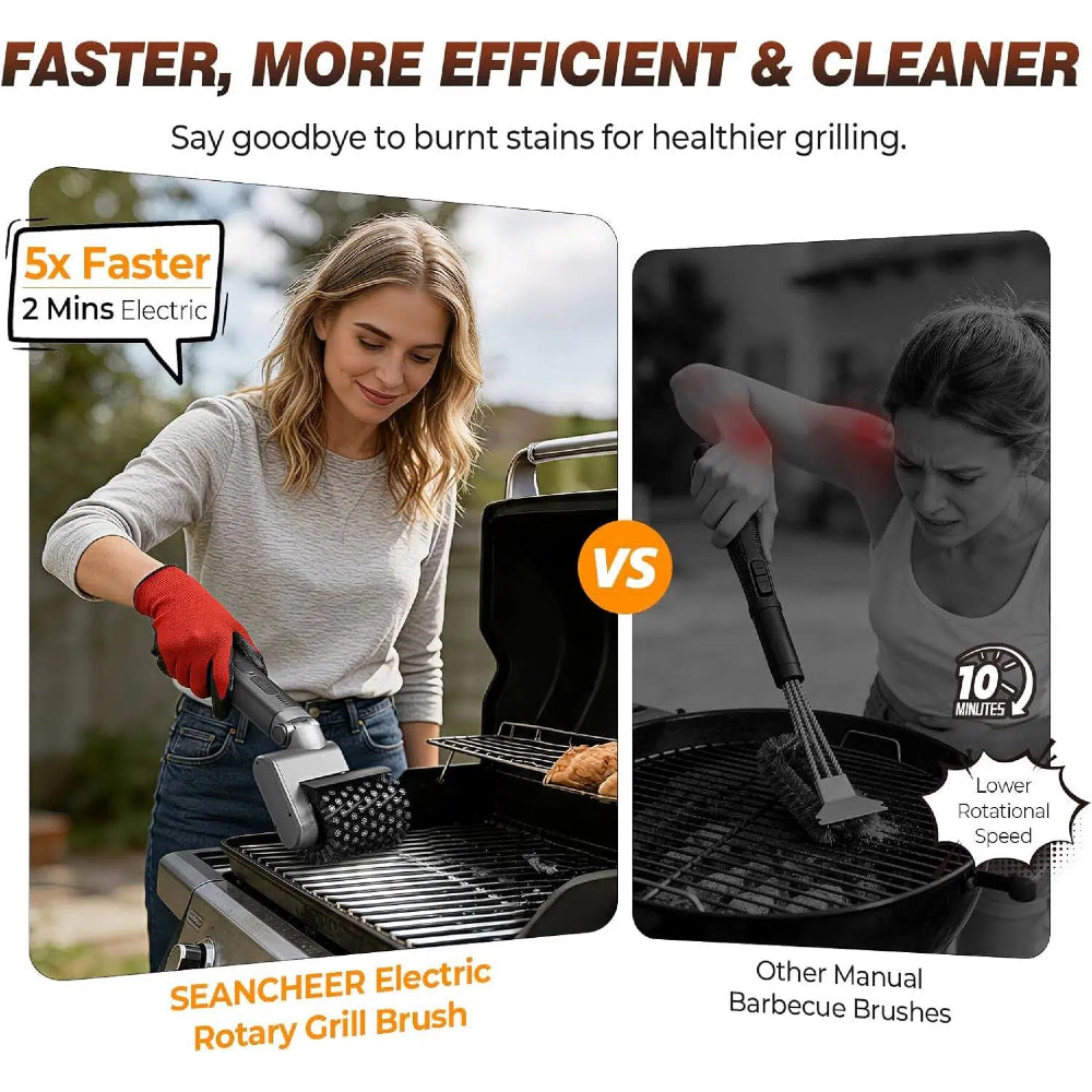 3-Speed Cordless Electric Grill Brush