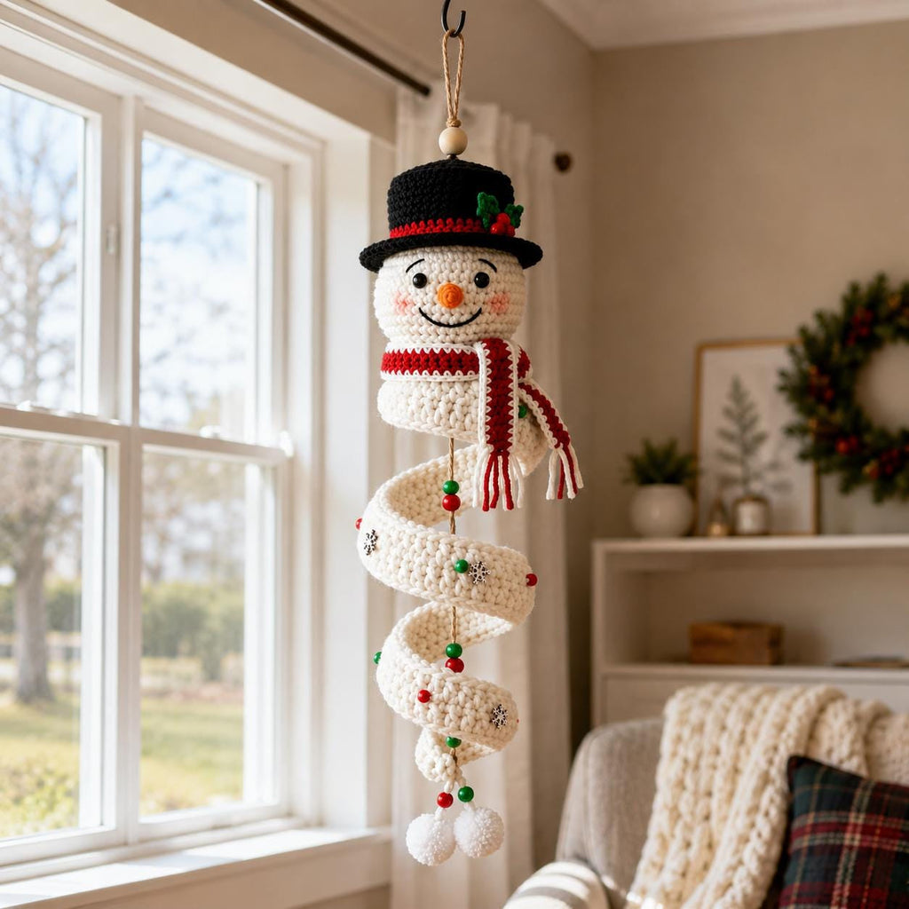 Crochet Snowman Spiral Ornament DIY Kit