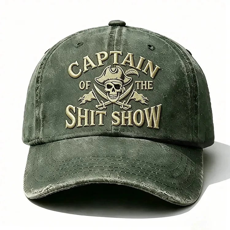 Captain Of The Shit Show Embroidery Adjustable Cap