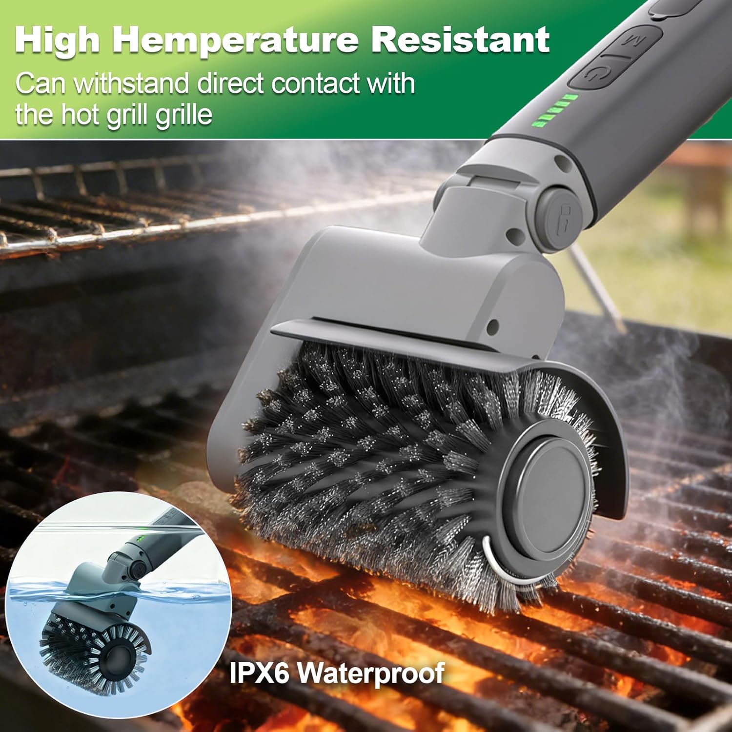 3-Speed Cordless Electric Grill Brush