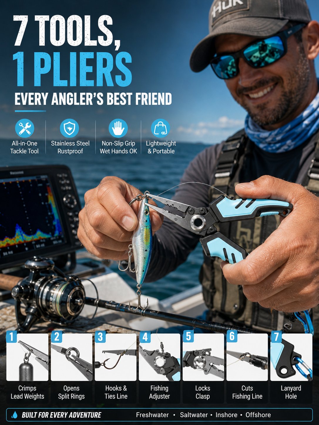 7-in-1 Multifunctional Fishing Pliers