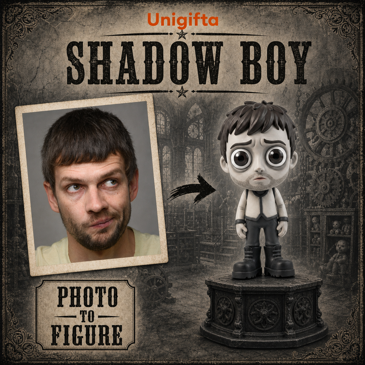 Custom Dark Gothic Figurine – Personalized 3D Avatar
