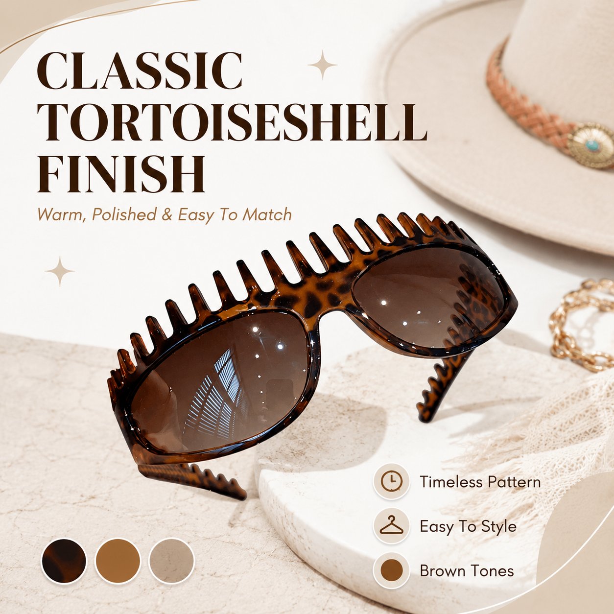 2-In-1 Tortoiseshell Headband Sunglasses