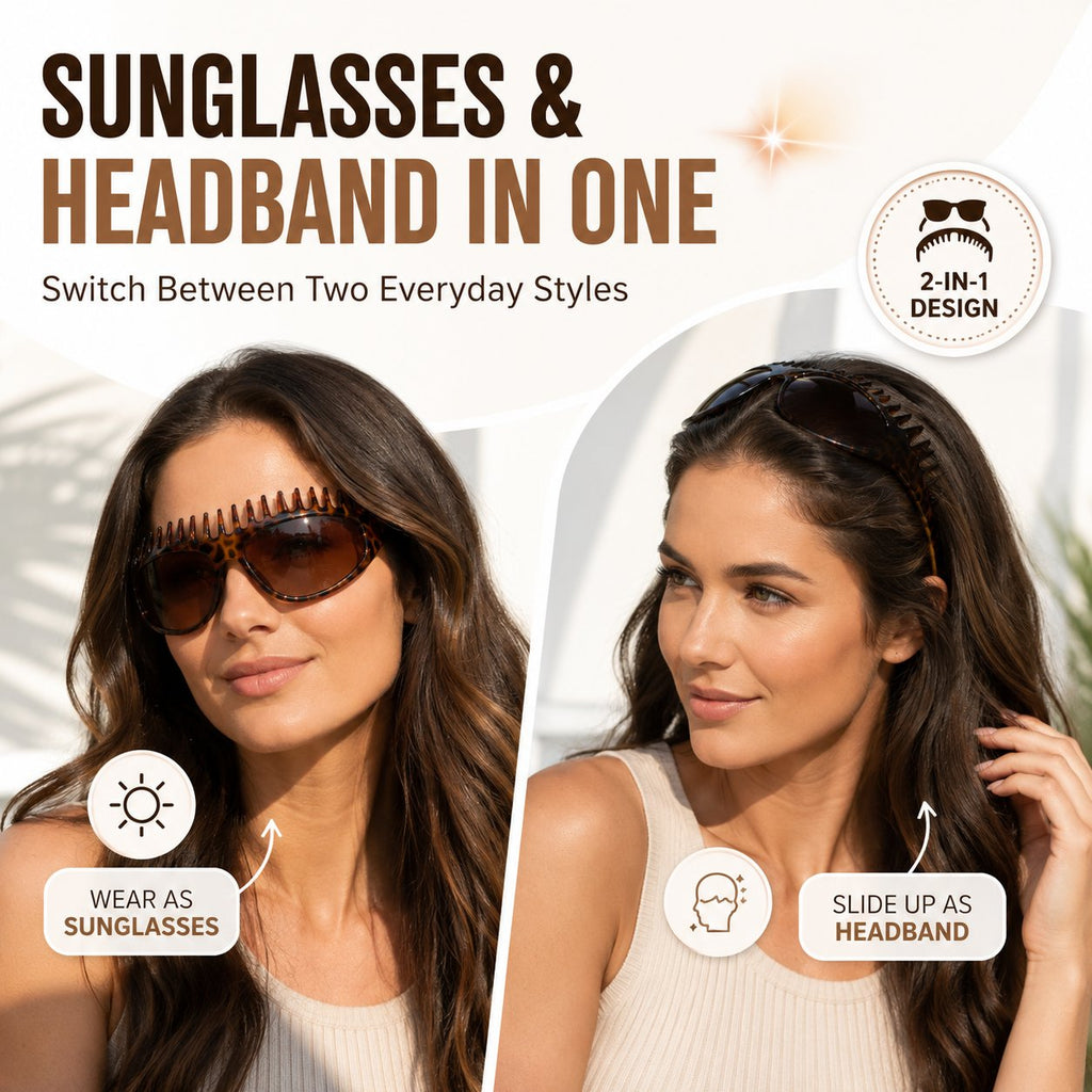 2-In-1 Tortoiseshell Headband Sunglasses