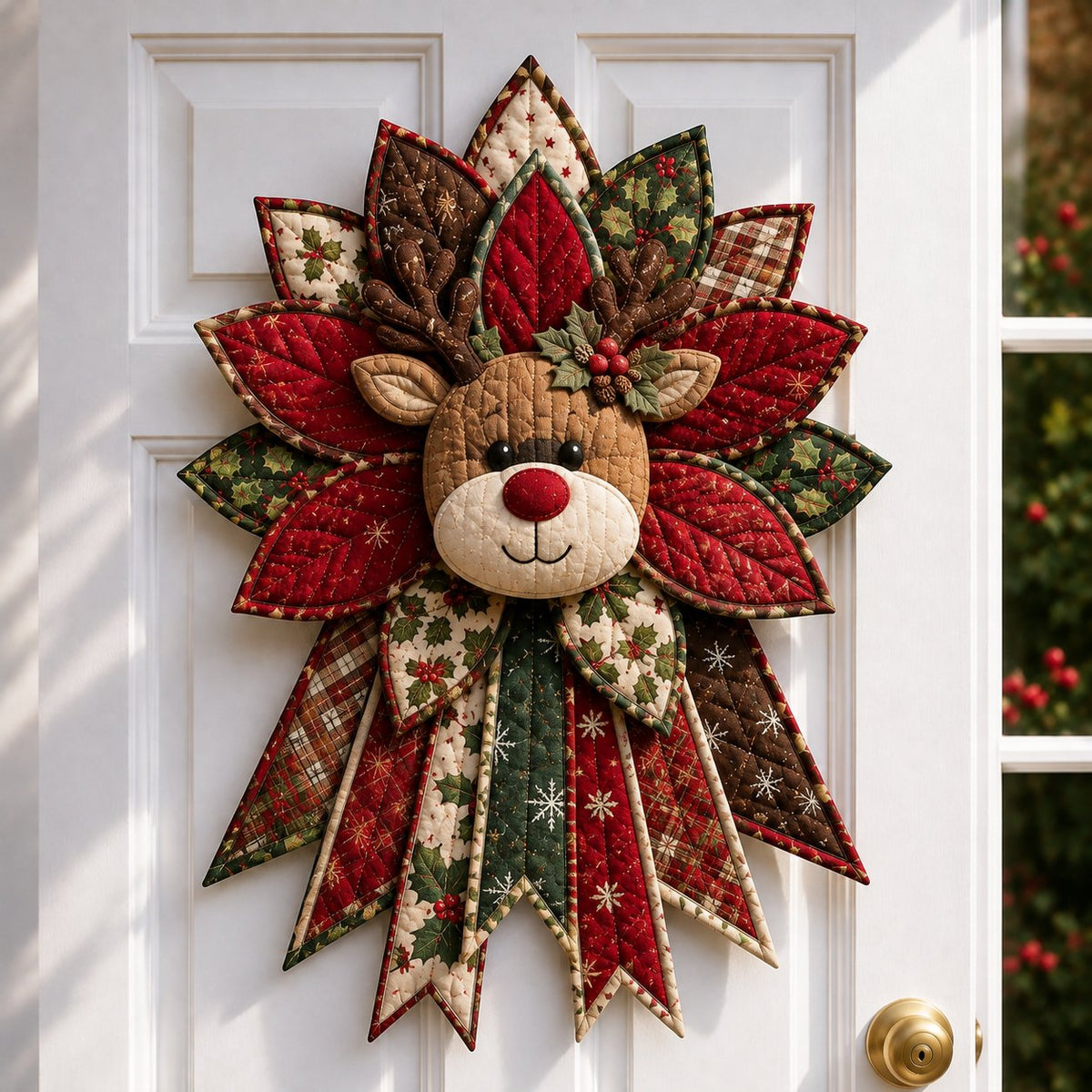 Holiday Celebration 50% OFF  – Festive Quilted Christmas Door Hanging DIY Sewing Kit