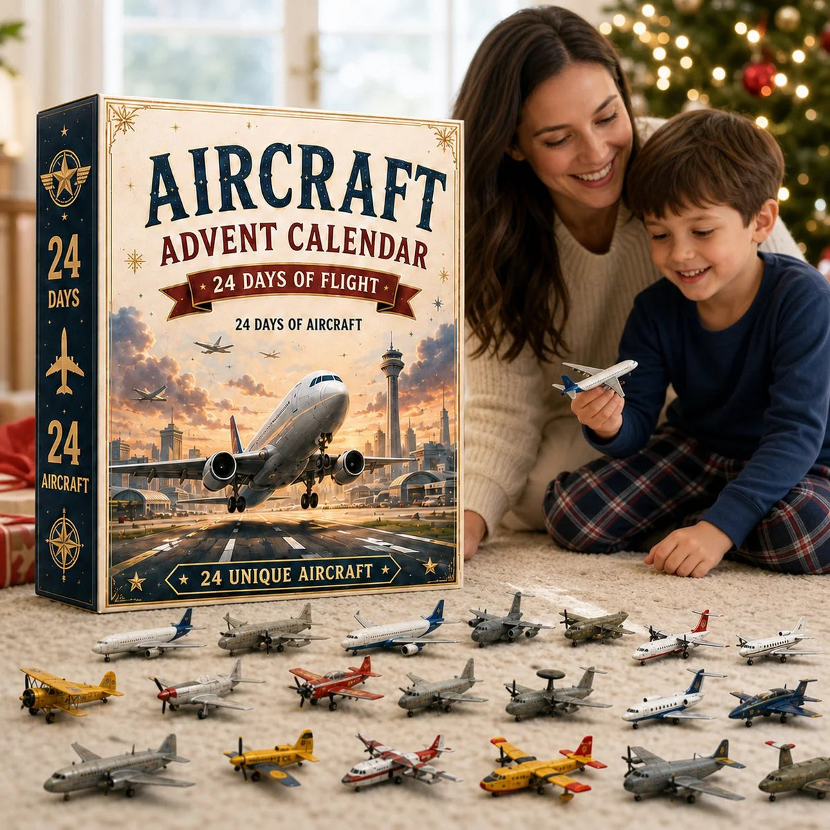 Aircraft Advent Calendar 2026 | 24 Days of Flight with 24 Unique Miniature Airplanes, Jets & Aviation Collectibles