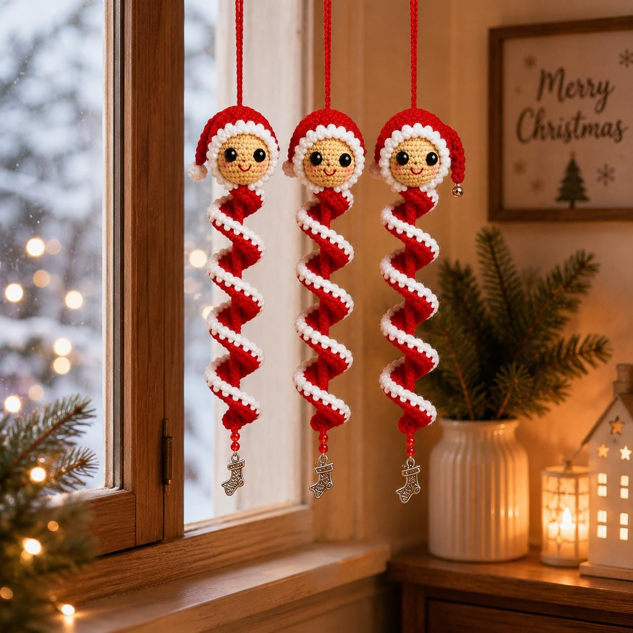 Crochet Snowman Spiral Ornament DIY Kit