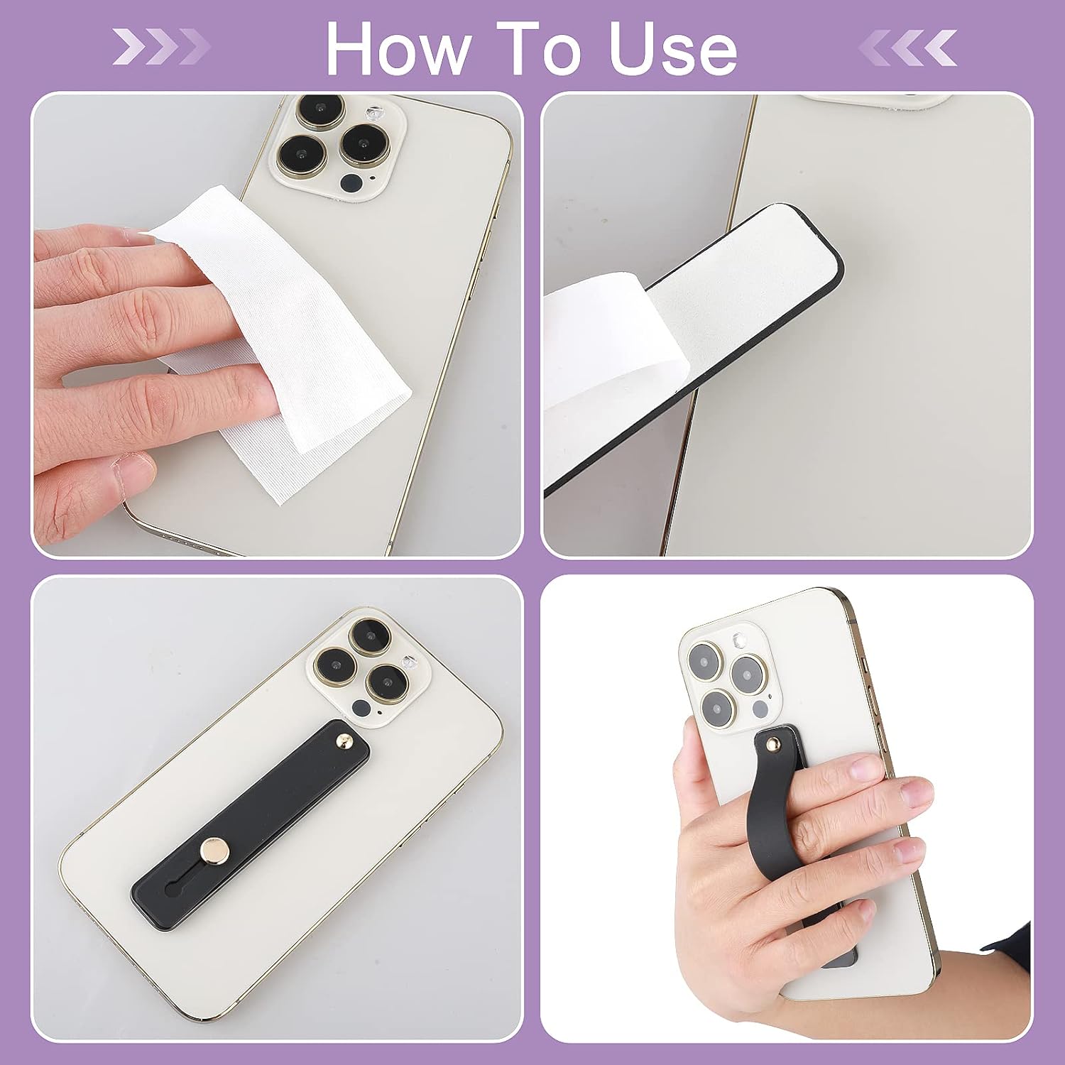 6 Pieces Push-Pull Phone Grip Strap
