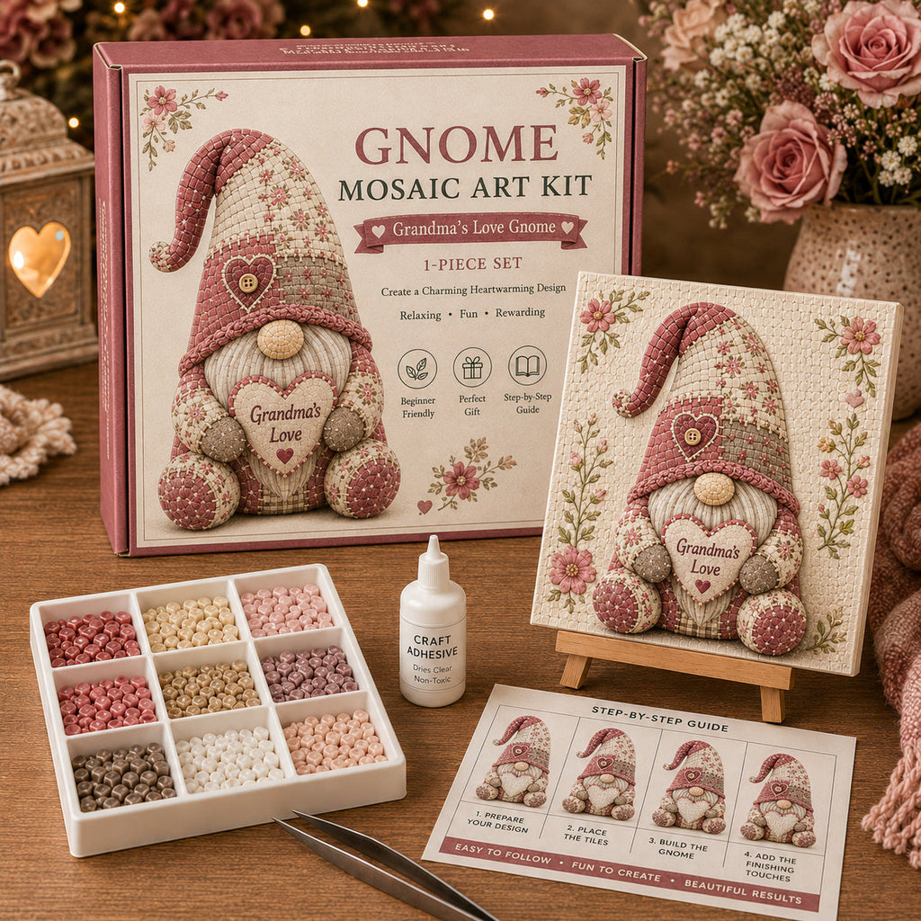 Last Day BUY 3 GET 1 FREE Gnome Mosaic Art Kit – Create Your Own Charming Handmade Masterpiece