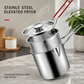 2026 Personal Mini Deep Fryer Set – Stainless Steel Pot with Lift-Out Draining Basket & Food Tongs