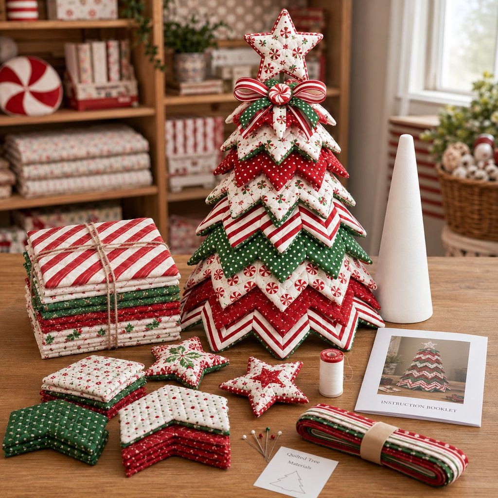LAST DAY 69% OFF DIY Quilted Santa Christmas Tree Kit – Handmade Holiday Craft & Festive Tabletop Decor