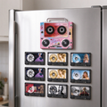 Retro Boombox Fridge Magnet Set | 9 Album Tape Magnets Collection