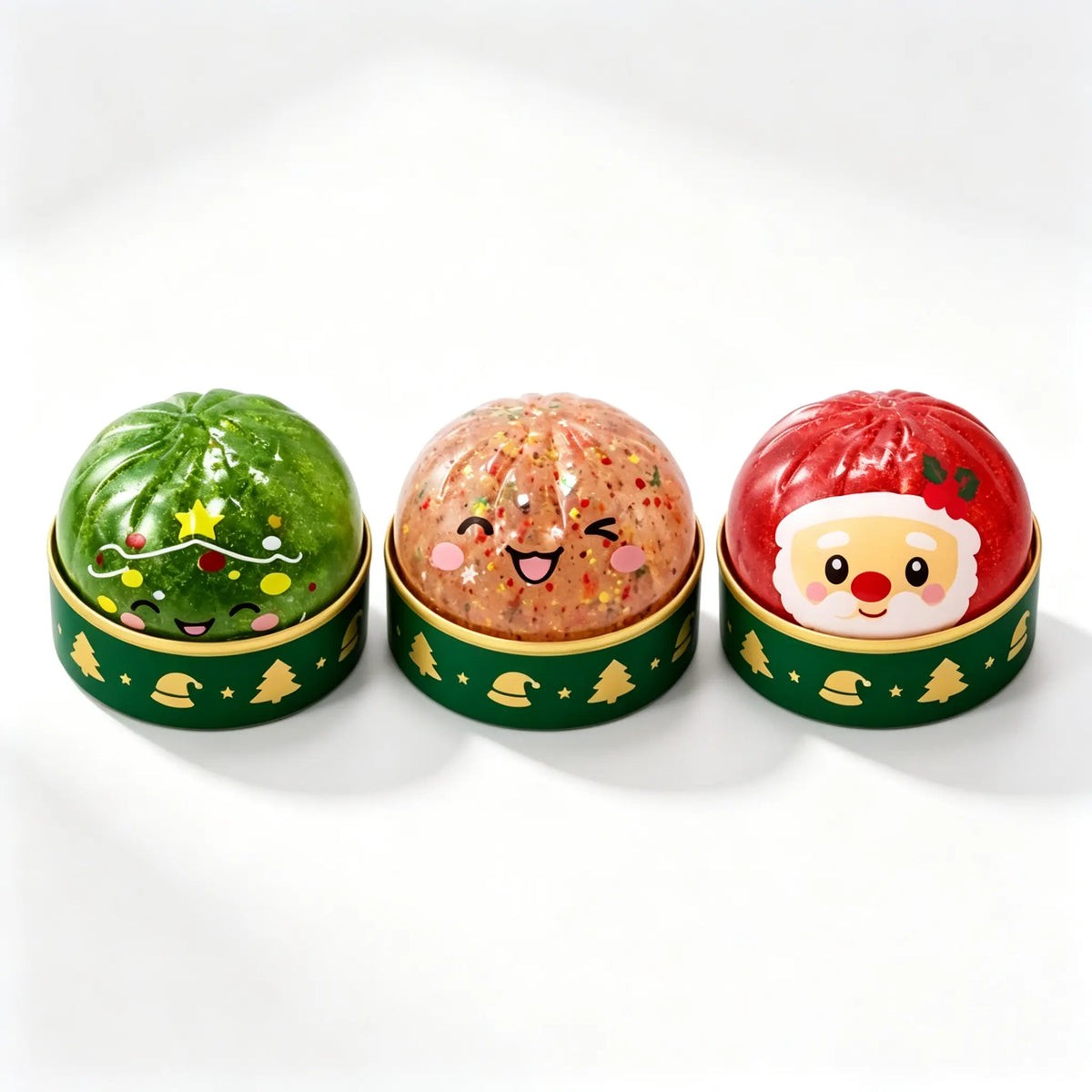 erry Christmas 6-Piece Stress Relief Dumpling Set  Cute Christmas Squishy Toys – Fun Holiday Gifts for Kids & Adults