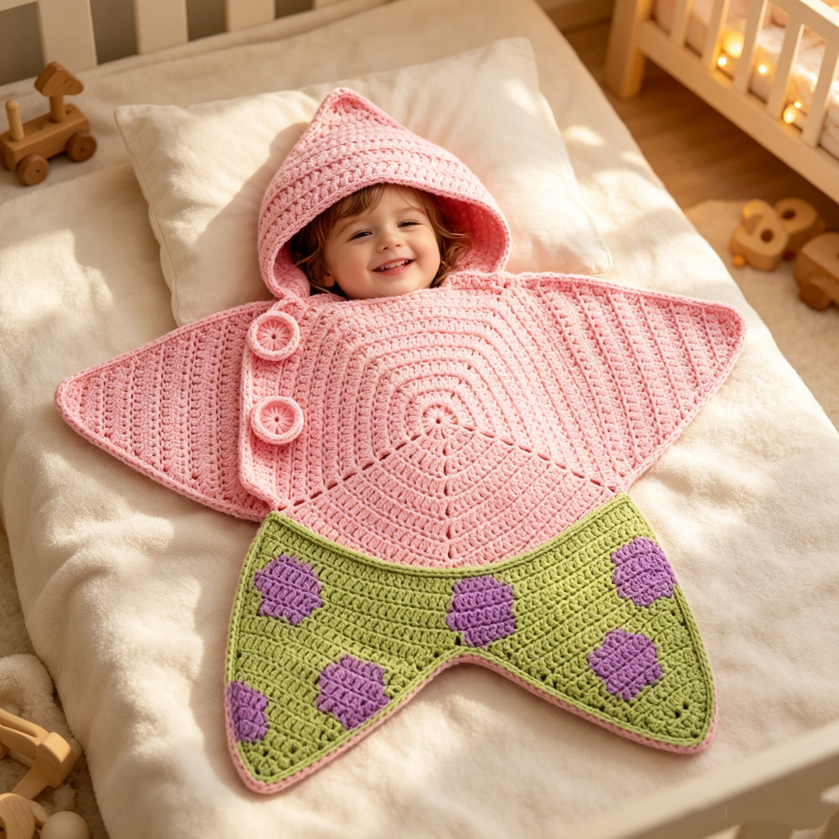 Seal Star™ Cozy Starfish Knitted Baby Sleeping Bag & Swaddle