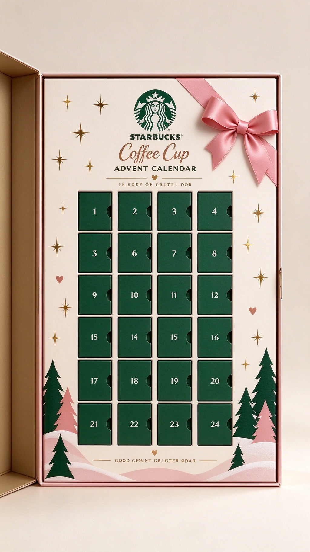 24‑Day Coffee Cup Advent Calendar | Mini Drink Keychains Christmas Gift Set