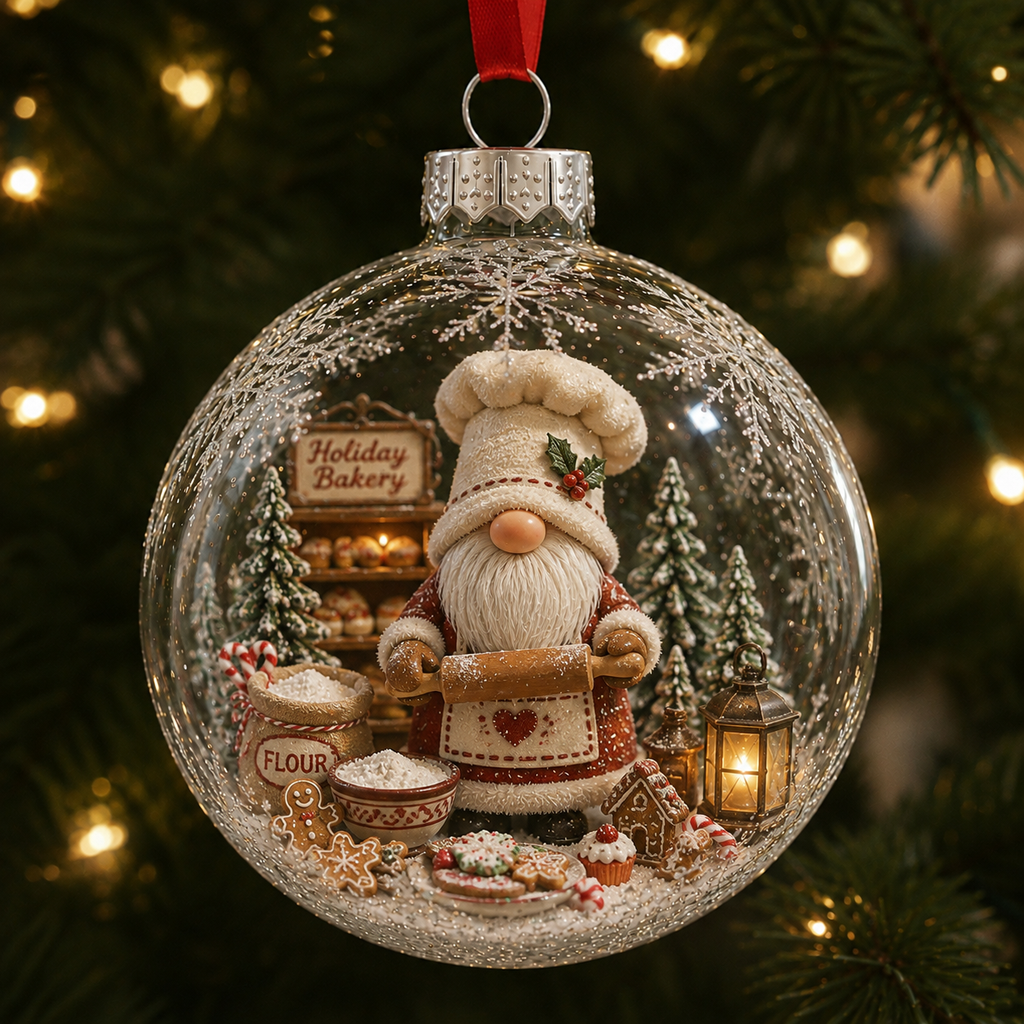 Christmas Gnome Miniature World Ornament Collection
