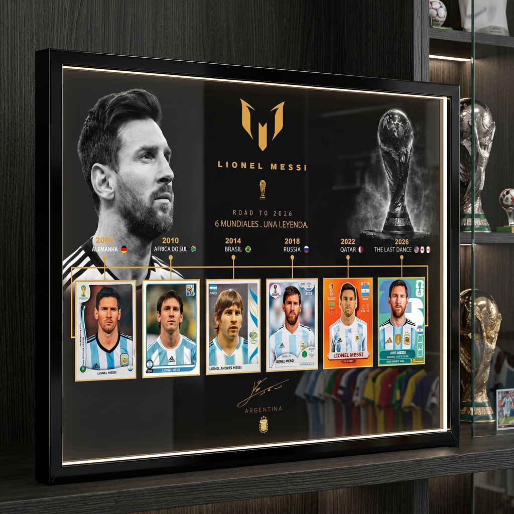 Lionel Messi "Una Leyenda" Luxury Frame – 6x World Cup Career Evolution Frame (2006-2026)