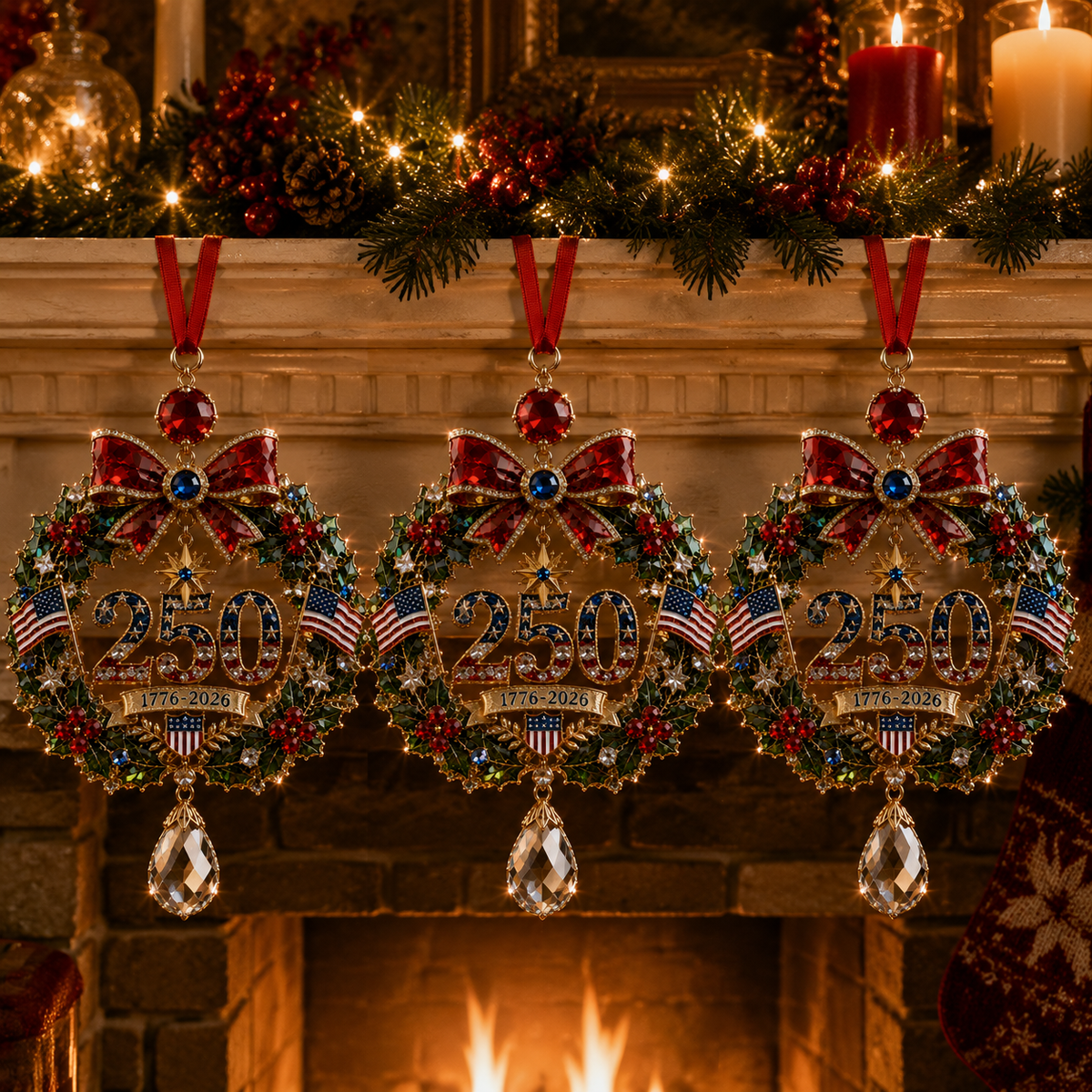 Crystal Christmas Wreath Christmas Tree Ornament