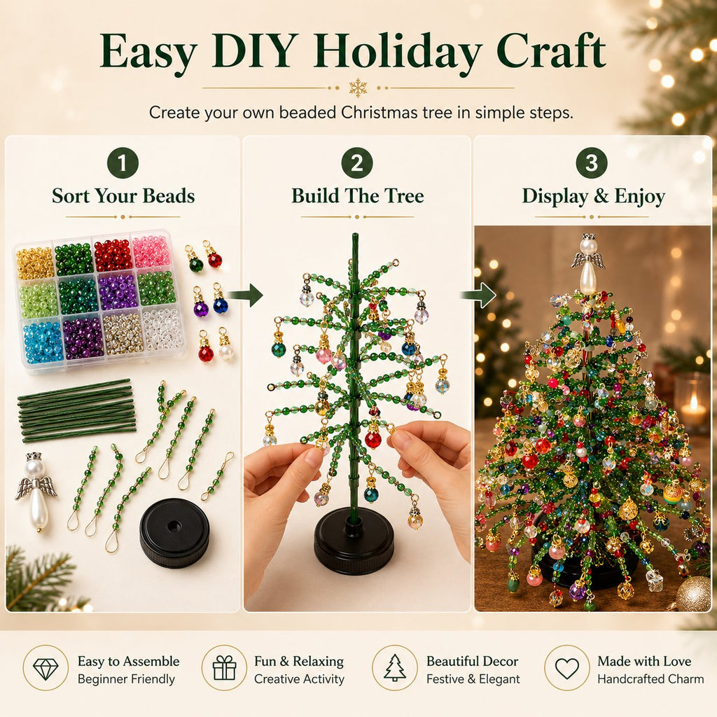 Unique Christmas Gift 2026 | DIY Beaded Christmas Tree Craft Kit for Creative Holiday Fun