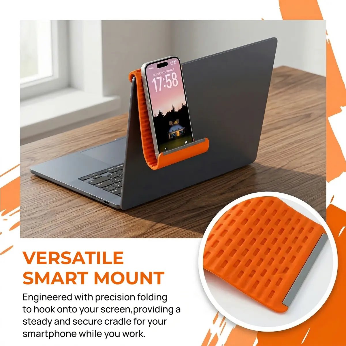 Flexible Silicon Phone Holder, Bendable Rollable Foldable Design