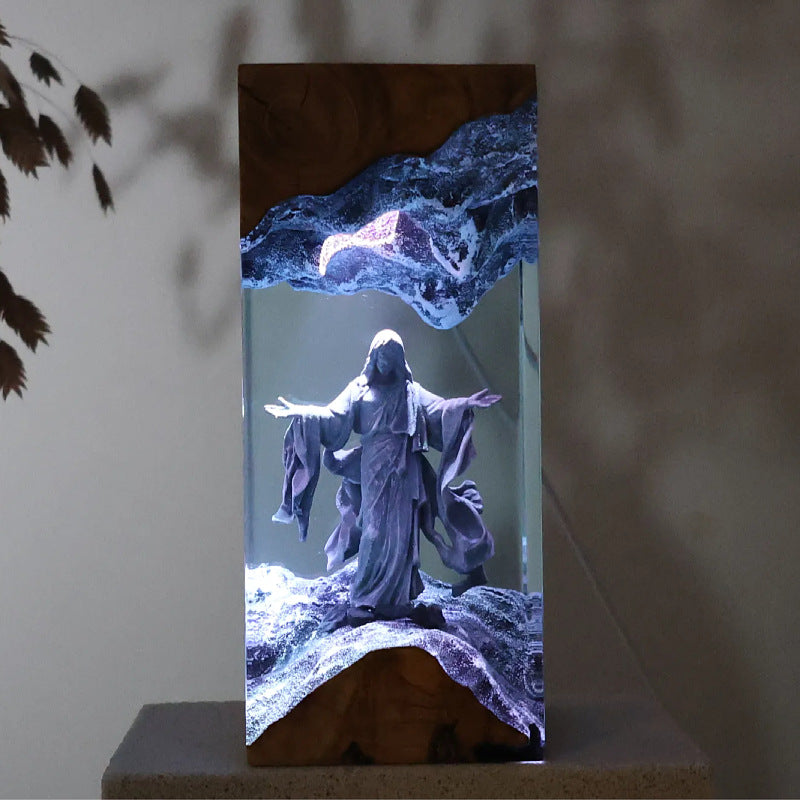 Divine Light Jesus Resin Art Lamp