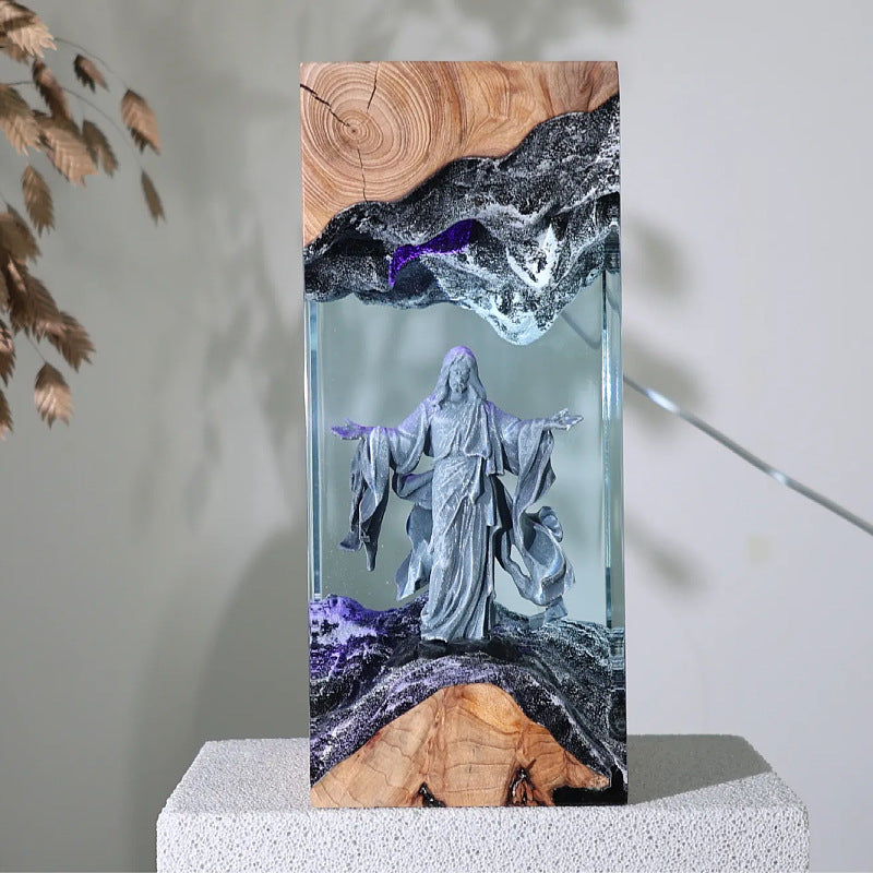 Divine Light Jesus Resin Art Lamp