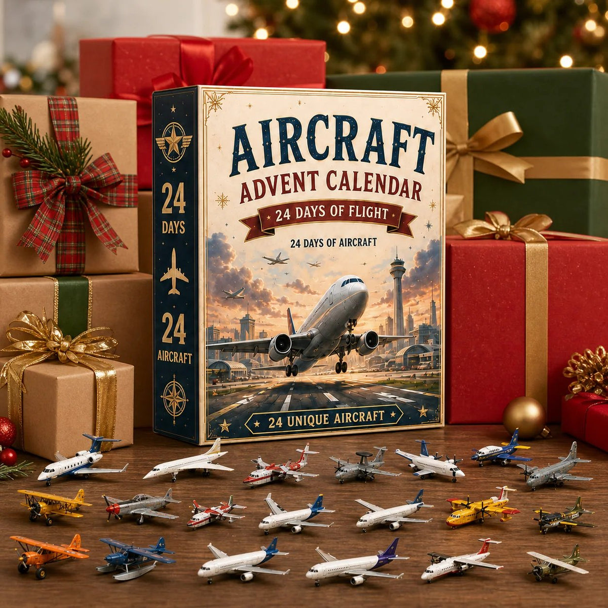 Aircraft Advent Calendar 2026 | 24 Days of Flight with 24 Unique Miniature Airplanes, Jets & Aviation Collectibles