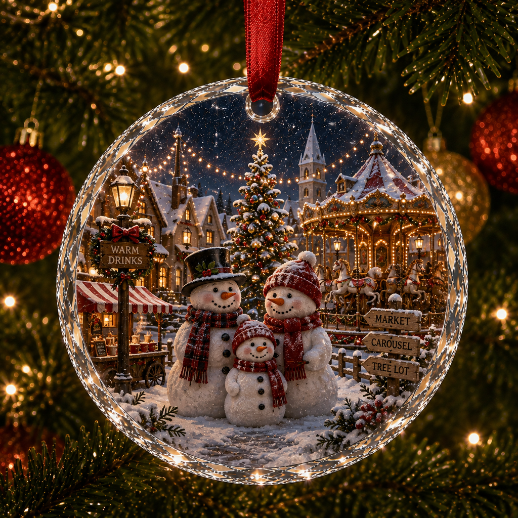 Christmas Landscape Scene Ornament – Festive Holiday Hanging Decoration