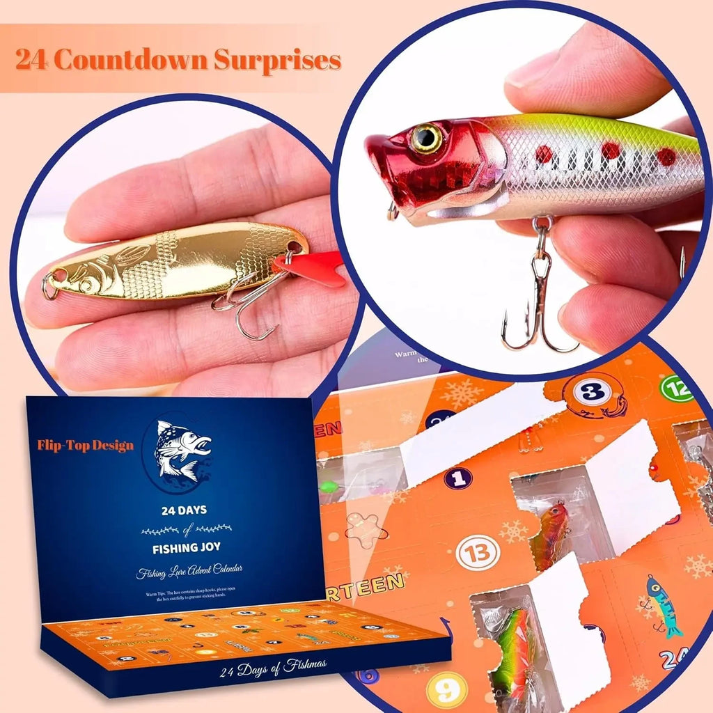 Fishing Lures Advent Calendar - 24-Day Christmas Countdown Set