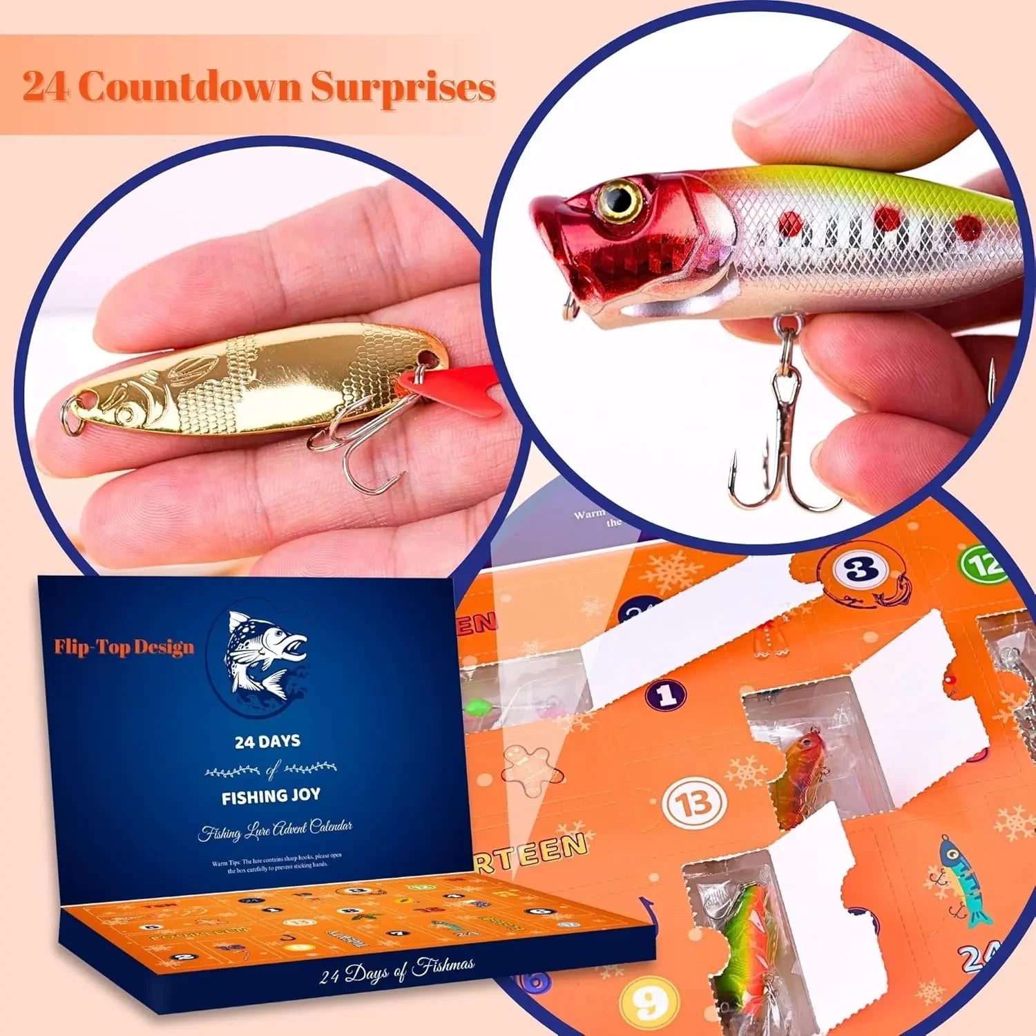 Fishing Lures Advent Calendar - 24-Day Christmas Countdown Set