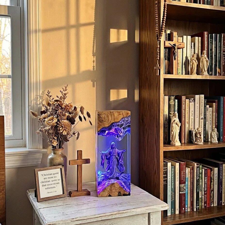 Divine Light Jesus Resin Art Lamp