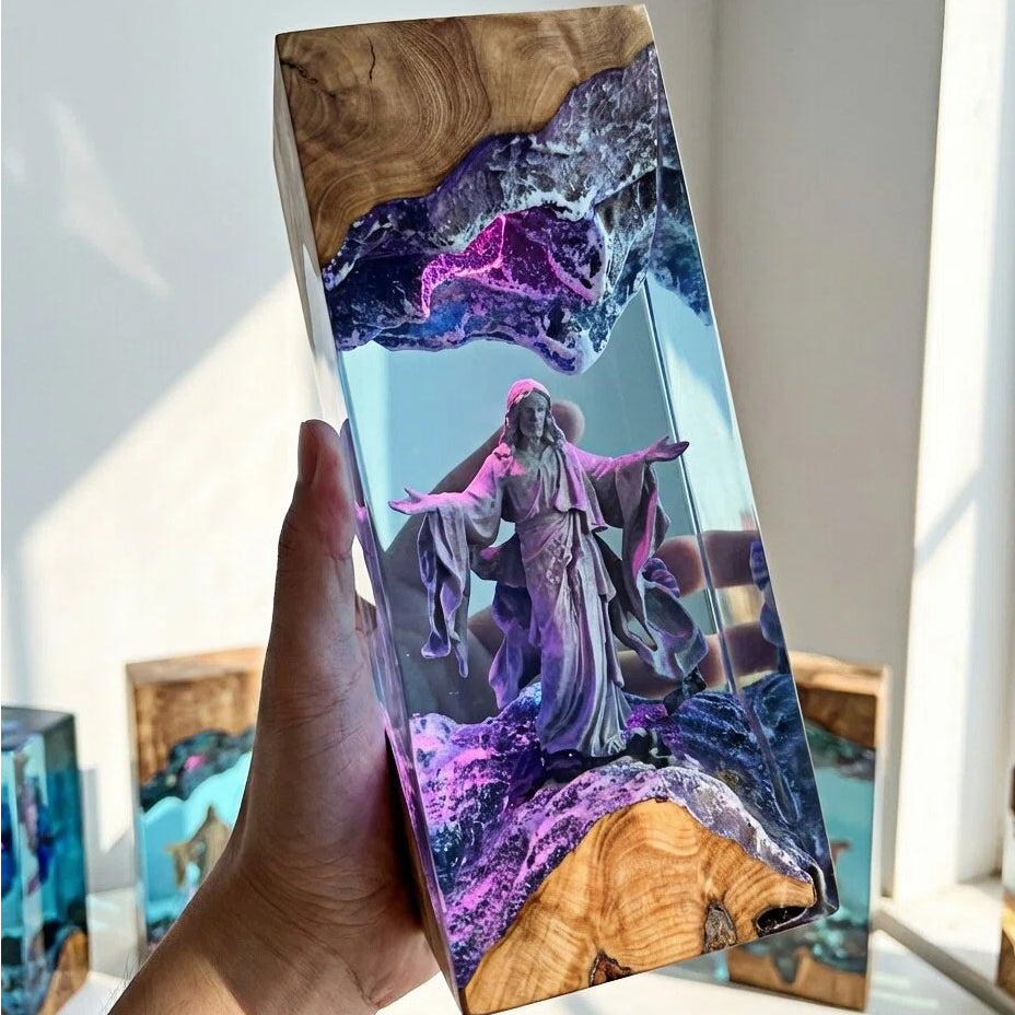 Divine Light Jesus Resin Art Lamp