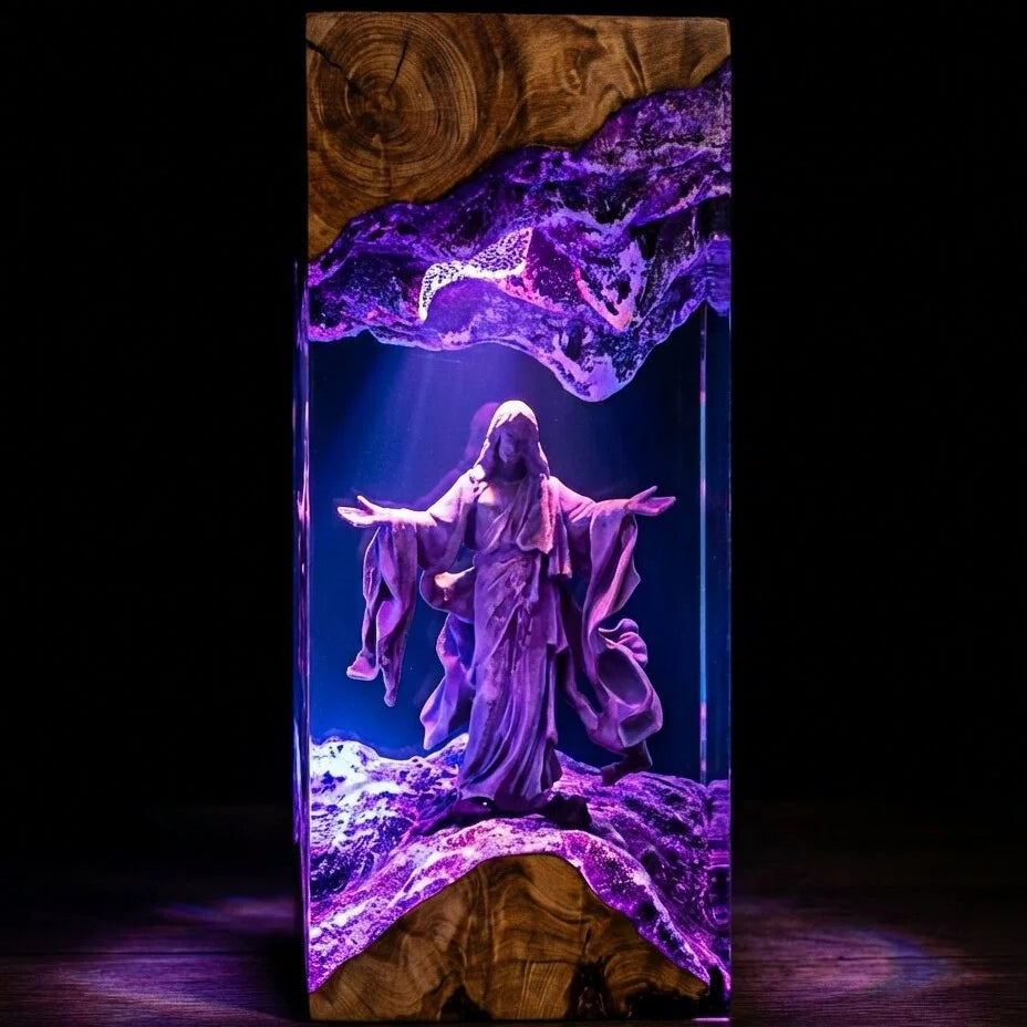 Divine Light Jesus Resin Art Lamp