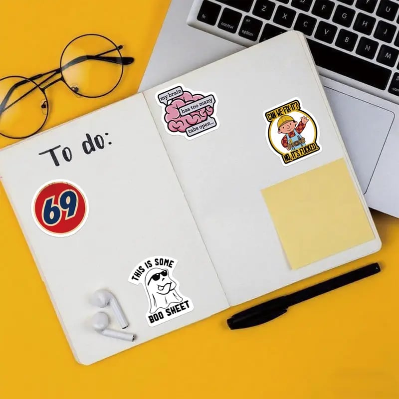130PCS Funny Saying Sticker Pack - Snarky