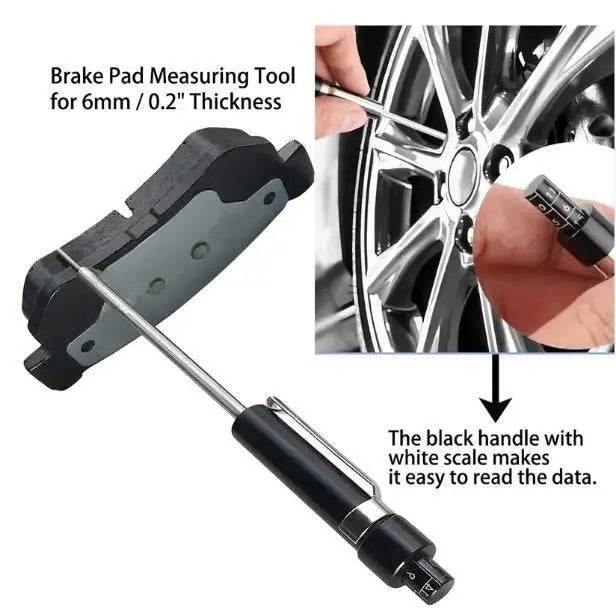 Car Brake Pad Thickness Gauge – 1.5mm–11mm Scale, No Tire Removal Needed
