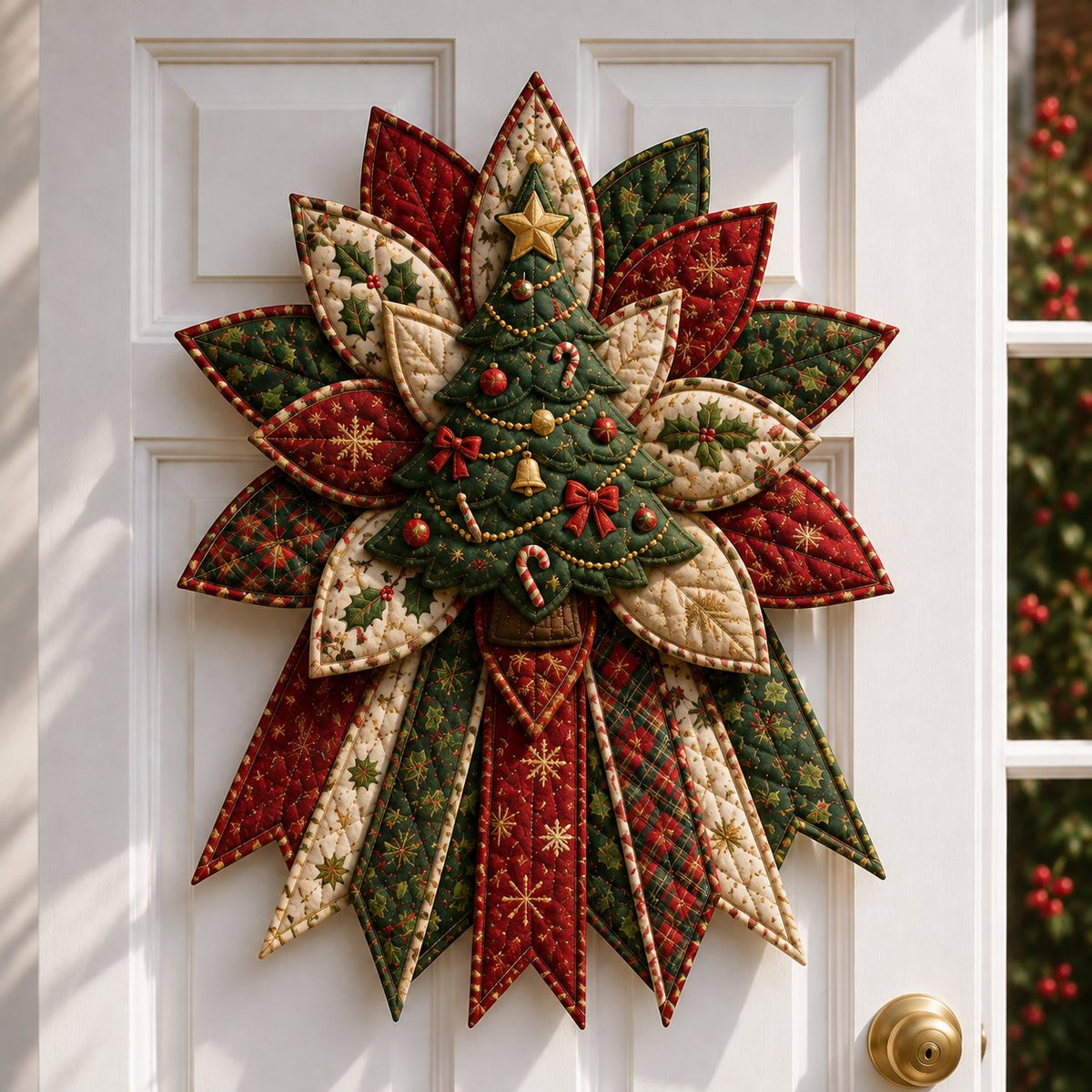 Holiday Celebration 50% OFF  – Festive Quilted Christmas Door Hanging DIY Sewing Kit