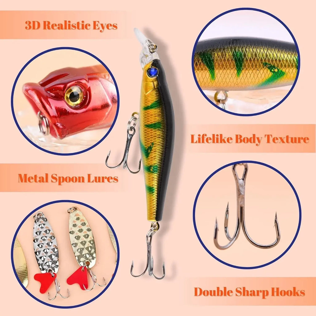 Fishing Lures Advent Calendar - 24-Day Christmas Countdown Set