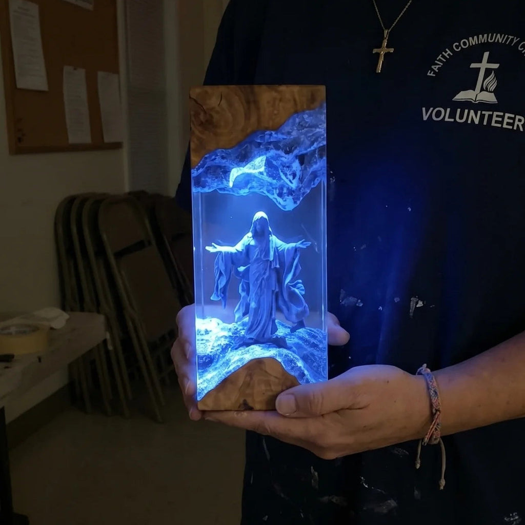 Divine Light Jesus Resin Art Lamp
